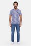 Men Regular Fit Allover Print Short Sleeve Polo Shirt, Light Blue - 2