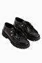 Trudy Black Lace-Up Thick Sole Women's Loafer - 3