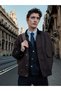 Vizyon New Season Navy Blue Regular Fit V-Neck Men's Knitwear Cardigan