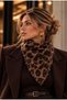 Leopard Patterned Women's Neck Collar Boucle Knit Soft Textured Winter Neck Scarf