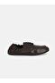 Özmarka New Season Brown Leather Look Drawstring Women's Classic Shoes - 2