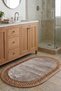Luna Series Plush Textured Oval Mat 50X80 cm - Non-Slip Washable Bathroom Mat with Jute Edges - 2