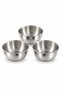 3-Piece Stainless Steel Presentation Bowl 9 X 5 cm Silver Breakfast Snack Bowl Sauce Bowl Mezelik