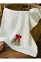 White Cotton Embroidered New Year's Hand Towel 50X90Cm - 4