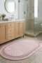 Luna Series Plush Textured Oval Mat 60X100 cm - Non-Slip Wide Bath Mat with Jute Edges - 2
