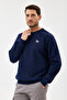 Navy Blue Crew Neck Regular Fit Cotton Basic Sweatshirt - 8