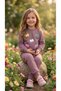 Girl's Winter Tracksuit Set Sweatshirt Bottoms Cotton Three-Thread Ribbed 3-4-5-6-7 Years Old (Please Choose One Size Larger) - 5