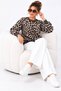 Women's Patterned Crew Neck Comfortable Fit Soft Sweater - 6