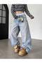 Y2K Harajuku Blue Angel Wings Wide Leg Baggy Pants - 3
