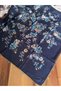 Handcrafted Needle Embroidered Writing. Navy Blue Color, Real Handmade Needle Embroidered Yemeni - 4