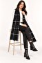 Women's Plaid Patterned Soft Textured Tasseled Knitwear Shawl - 2