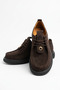 Komes women's genuine leather shoes with front buckle detail and rubber sole - coffee suede - 3