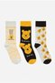 Licensed Women's Socks 3-Pack Adult Women's Socks Cotton Socks Daily Socks Gift Socks Cute Hero Socks Gray Yellow Black Wp22718