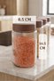 Set of 4 1000 ml Striped Glass Jars with Plastic Lids – Premium Design, Striped Detail, and Modern Food Storage Solution - 2