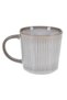 Grey Beige Ceramic Mug with Striped Pattern 480ml - 2