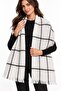 Women's Plaid Patterned Soft Textured Tasseled Knitwear Shawl - 2