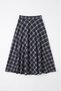 Plaid Patterned Long Flared Skirt