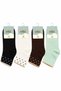 Women's Polka Dot Short Socks Set of 4, Stylish Women's Socks, Soft Half-Toe Socks, Gift Women's Socks, Daily Women's Socks Ab002 - 2