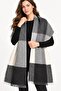 Women's Plaid Patterned Soft Textured Tasseled Knitwear Shawl