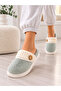 Women's Button Detailed Soft Plush Washable House Slippers High Thick Sole Warm Home Slippers Stc1369 - 5