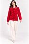 Women's Pearl Detailed 7-Button Crew Neck Feathered Knitwear Jacket - 5