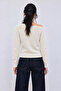 Women's Cream Boat Neck Soft Textured Knitwear Sweater - 5