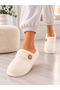 Women's Button Detailed Soft Plush Washable House Slippers High Thick Sole Warm Home Slippers Stc1369 - 4