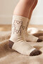 Children's Winter Towel Socks with Teddy Bear Pattern - 3