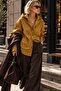 Nomad Striped Hooded Oversize Design Shirt - Mustard Stripe - 3