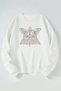 Butterfly Man Front Printed White Crew Neck Sweatshirt