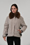 Women's coat removable fur belted women's coat - 2