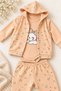 Baby Girl 3-Piece Set Rabbit Printed T-Shirt Pants Hooded Vest 3 6 9 12 Months