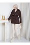 Women's Trench Coat with Collar, Short Cape, Buttons and Belt, Waterproof with Pockets - 5