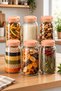 6-Piece 3 Liter Large Glass Storage Jars – Container for Storing Food, Legumes, and Dry Foods – Premium Lid - 2