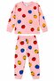 Girls' 100% Cotton Pink Strawberry Patterned Long Sleeve Pajama Set - 2