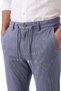 Men's Slim Fit Striped Blue Fabric Trousers – Drawstring Elastic Waist Lycra Sports Trousers 2700240 - 2