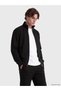 Ozmarka New Season Black Stand Collar Men's Zippered Sweatshirt