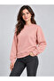 Women's Oversize Sweatshirt Crew Neck Drop Shoulder 2 Thread Threaded Cotton - 2