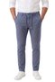 Men's Slim Fit Striped Blue Fabric Trousers – Drawstring Elastic Waist Lycra Sports Trousers 2700240 - 4