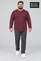 Men's Large Size Crew Neck Single Jersey Slim Long Sleeve Oval Hem T-Shirt Spr26Bts943