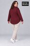 Süperlife Women's Large Size Crew Neck Single Jersey Slim Long Sleeve Oval Hem T-Shirt Spr26Btsk943 - 2