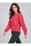 Women's Oversize Sweatshirt Crew Neck Drop Shoulder 2 Thread Threaded Cotton - 3