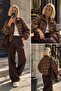 Tile Plaid Zipper Closure Balloon Sleeve Bomber Coat - Jacket - 3
