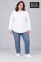 Süperlife Women's Large Size Crew Neck Single Jersey Slim Long Sleeve Oval Hem T-Shirt Spr26Btsk943