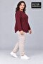 Süperlife Women's Large Size Crew Neck Single Jersey Slim Long Sleeve Oval Hem T-Shirt Spr26Btsk943 - 3