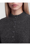 Özmarka New Season Anthracite Oversize Women's Knitwear Sweater - 3