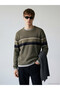 Vizyon New Season Crew Neck Striped Men's Knitwear Sweater
