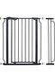 Secura Baby Safety gate 76-80cm with 20cm extension,Auto lock barrier-Extra Wide metal guard - Child safety and pet protection--Perfect fit-adjustable width-Ideal for stair Case – Black