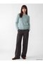 Alita City Farkıyla Lcw Everyday Green Oval Collar Patterned Women's Knitwear Sweater - 2