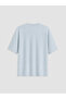 Vizyon New Season Blue Loose Fit Fluid Fabric T-Shirt /04 - 6
